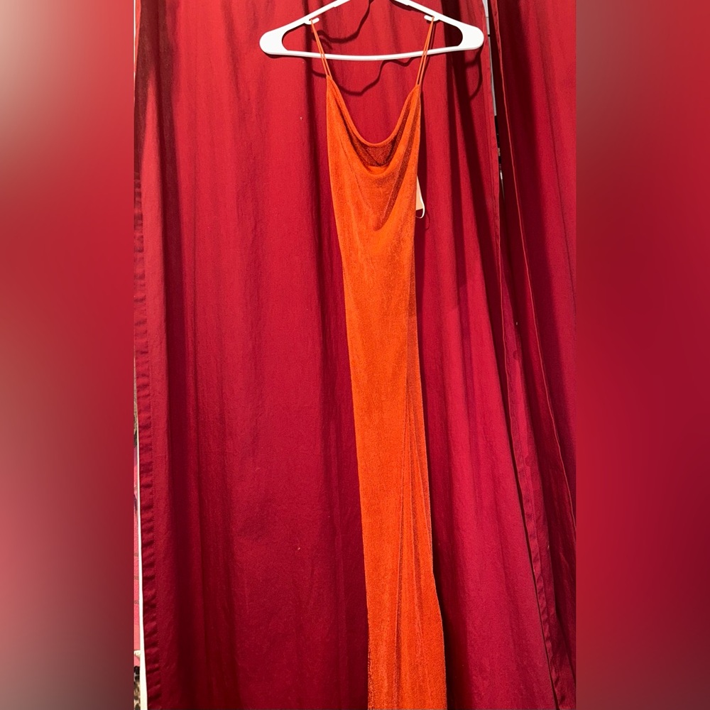 Brand NEW with tags Elegant Stretchy Orange Maxi Dress